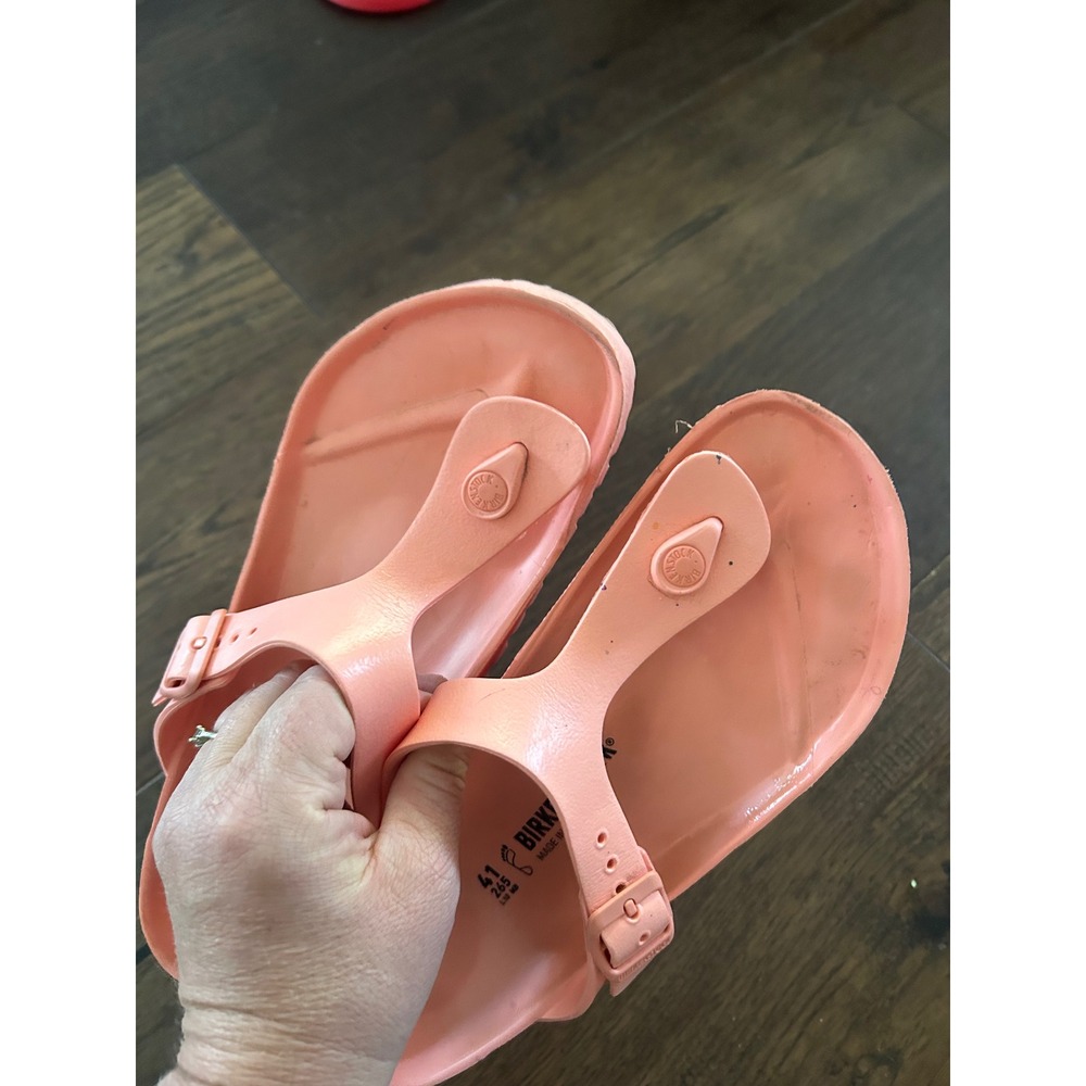 Birkenstock Gizeh EVA Sandals Coral Pink Women 41 L10 M8 Waterproof Flip Flops - Picture 3 of 8